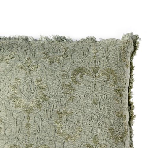 cojin de algodon verde con estampado floral castroman muebles 1